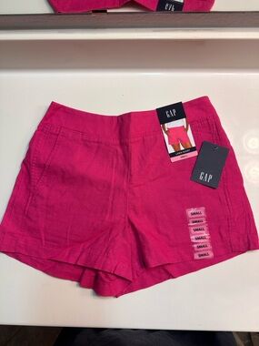 GAP Women's Linen Blend Hot Pink Shorts